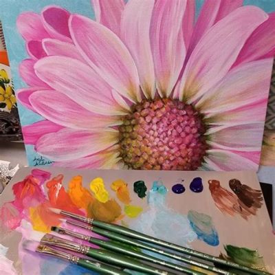 how to paint acrylic flowers and the importance of using a light source while painting